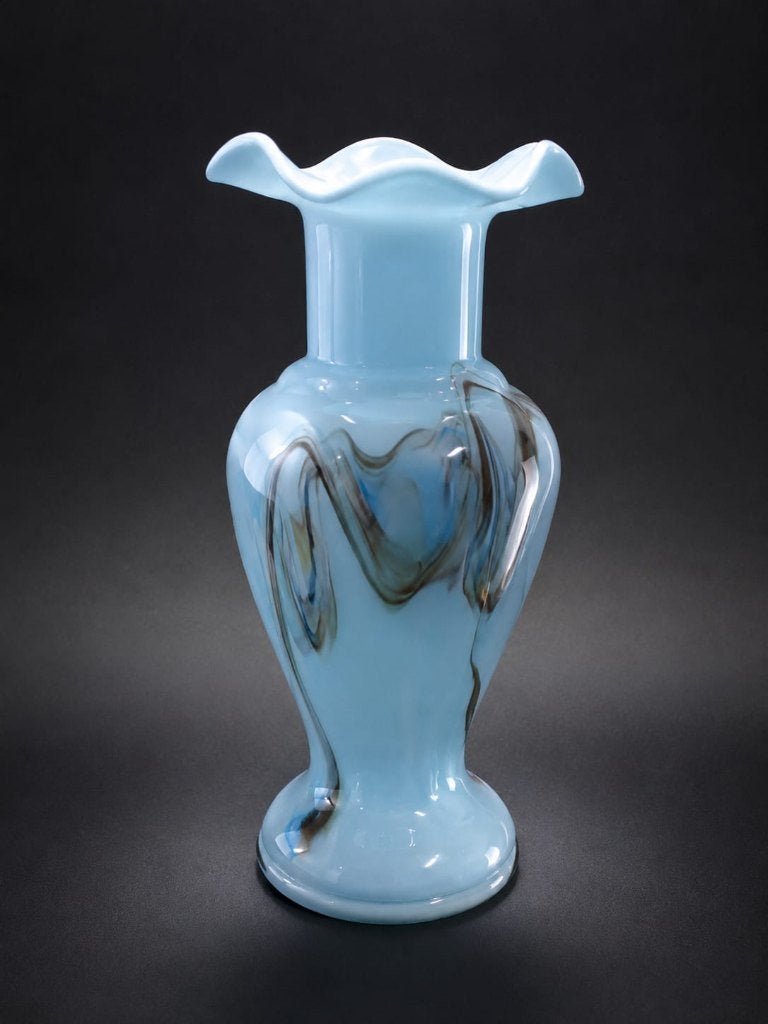 Vase en opaline verre bleu ciel., Antiquités & Art, Enlèvement