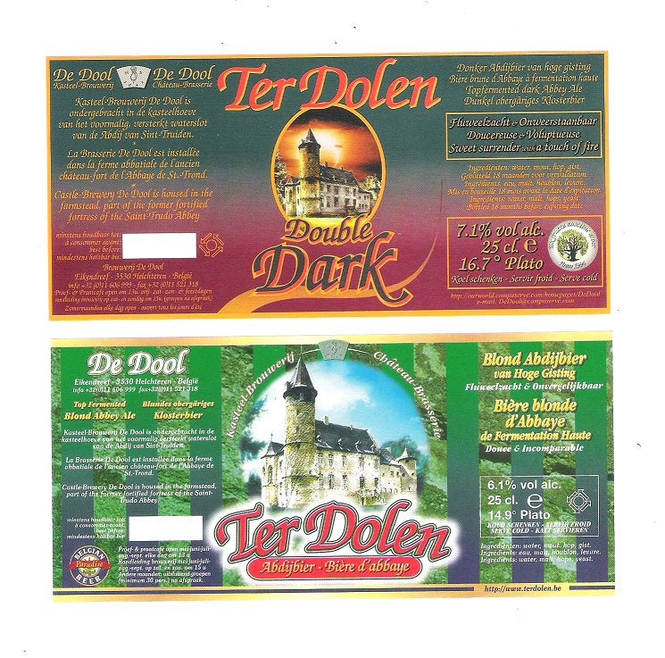 Bieretiketten - 2 x Ter Dolen - 023, Verzamelen, Ophalen of Verzenden