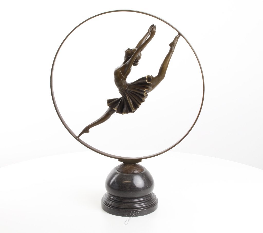 Sculpture en bronze Art Déco exclusive « Ring Dancer », Statue, Enlèvement ou Envoi, Autres sujets, Brons