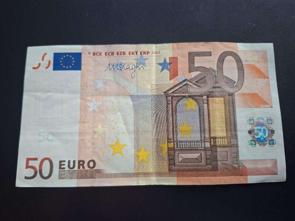 2002 Slovenië 50 euro oude type Draghi code R051, Postzegels en Munten, Verzenden, Slovenië, 50 euro, Los biljet