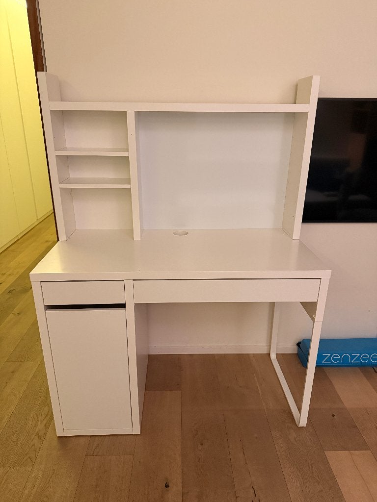 Bureau Micke, très bon état, Scandinave, 105 cm, 50 cm, Avec tiroirs