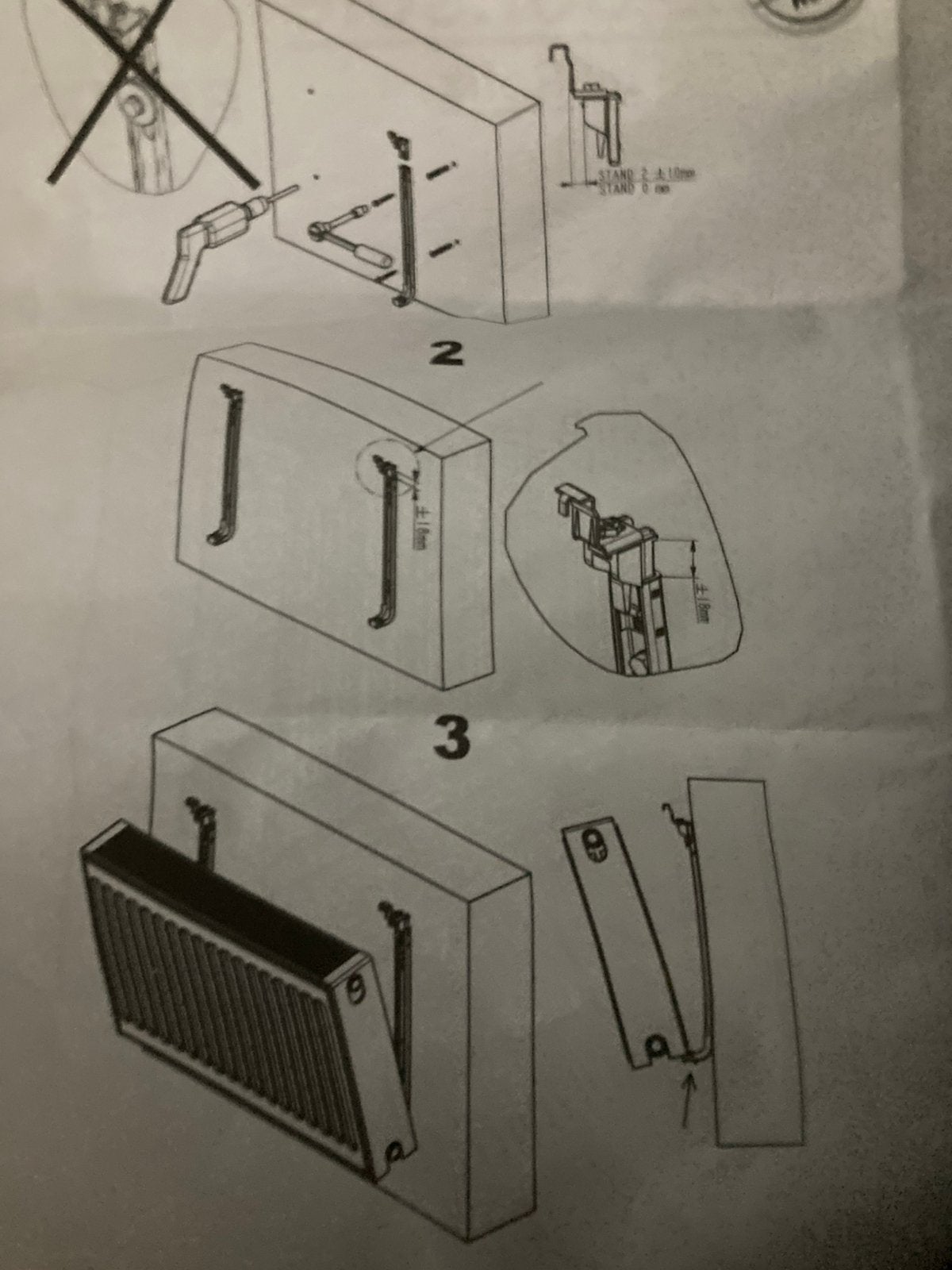 Fixation radiateur quatre Paire neuf, Enlèvement ou Envoi, Neuf, 50 à 100 mm