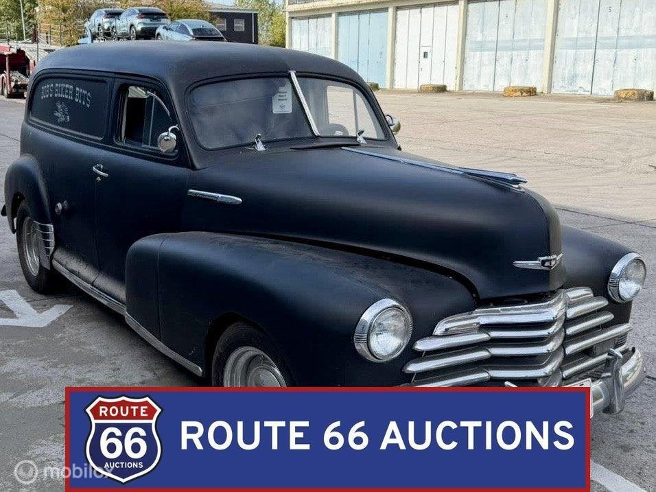 Chevrolet Stylemaster Sedan Delivery | 1948 | Route 66 Aucti, Auto's, Chevrolet, Zwart, Bedrijf, Handgeschakeld