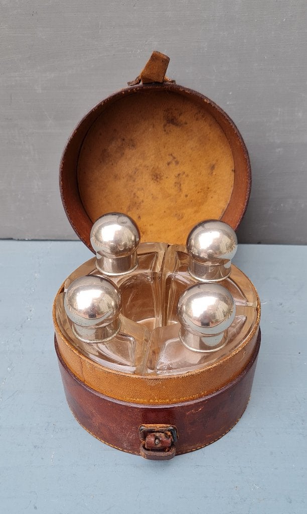 1912-1928 Edwards & Sons kristal parfum travel box, Ophalen of Verzenden