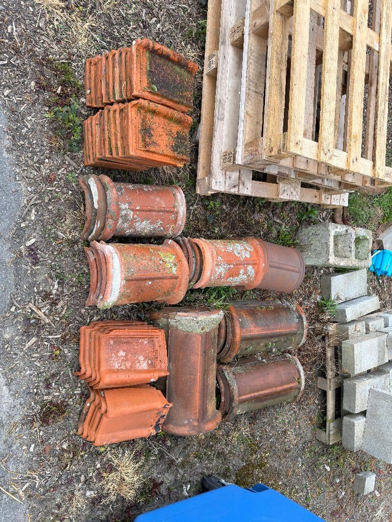 dakpannen, Enlèvement ou Envoi, Pierre ou Argile, Utilisé, Moins de 5 m²