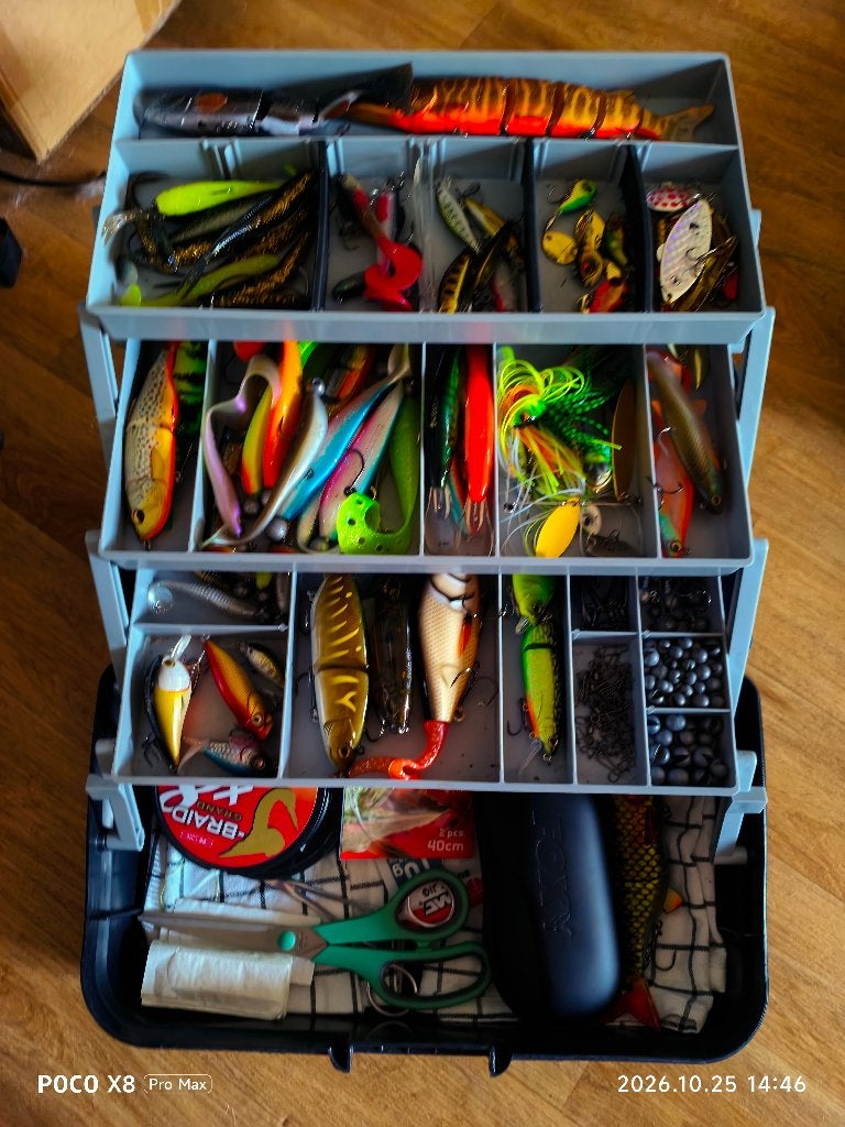Compleet lot voor roofzuchtige casting, Watersport en Boten, Ophalen, Zo goed als nieuw, Complete set