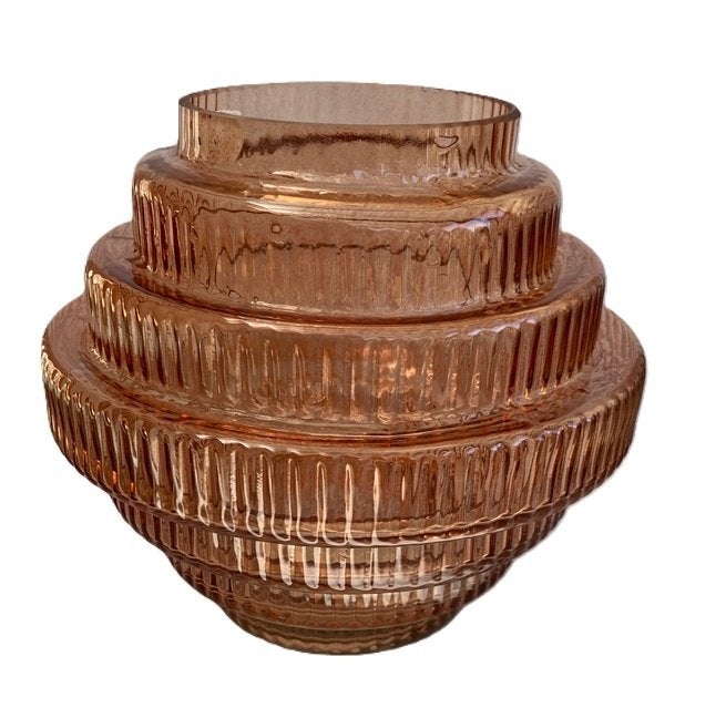 VAAS BRENGT WARME sferen in huis Amberen Blikvanger NIEUW, Bruin, Met patroon/structuur, 14 cm, Nieuw
