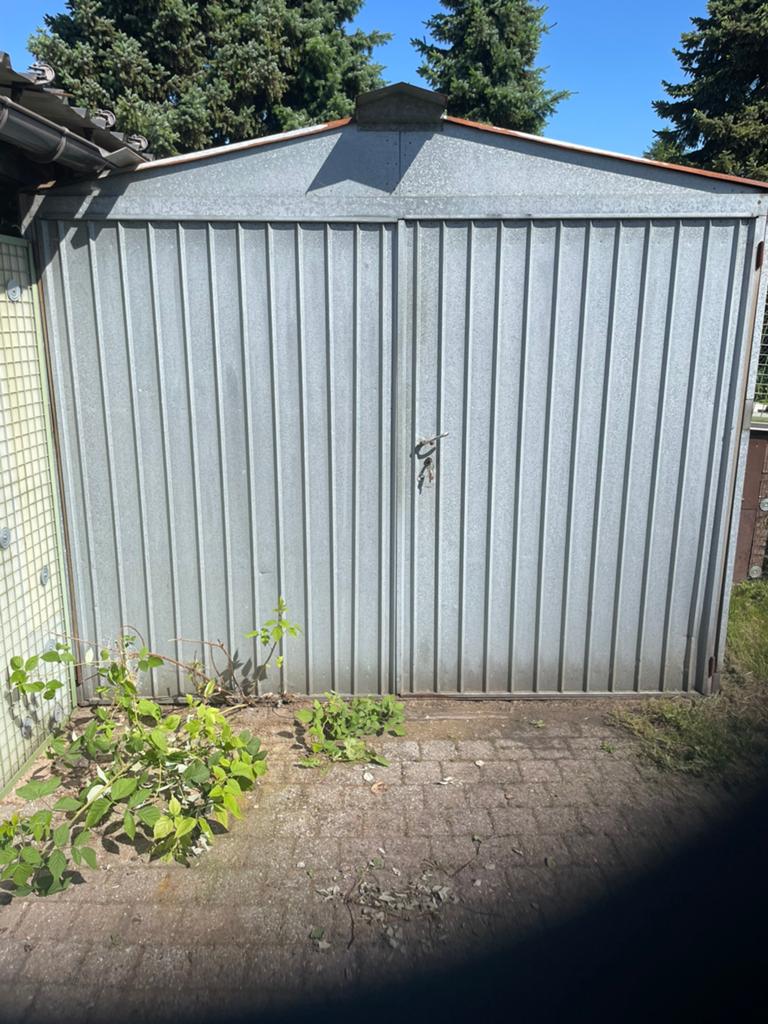 Garagebox te koop met beklinkering, Enlèvement, Utilisé, Métal, Remise à vélos