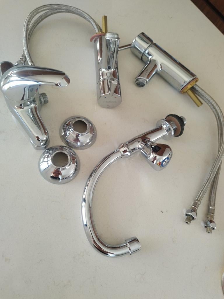 Lot de 4 robinets chromés (Grohe, Sanimar..) - Très bon état, Enlèvement ou Envoi