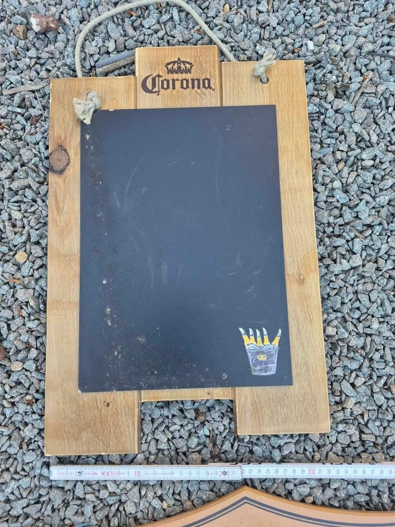 Corona houten krijtbord, Ophalen, Gebruikt, Reclamebord