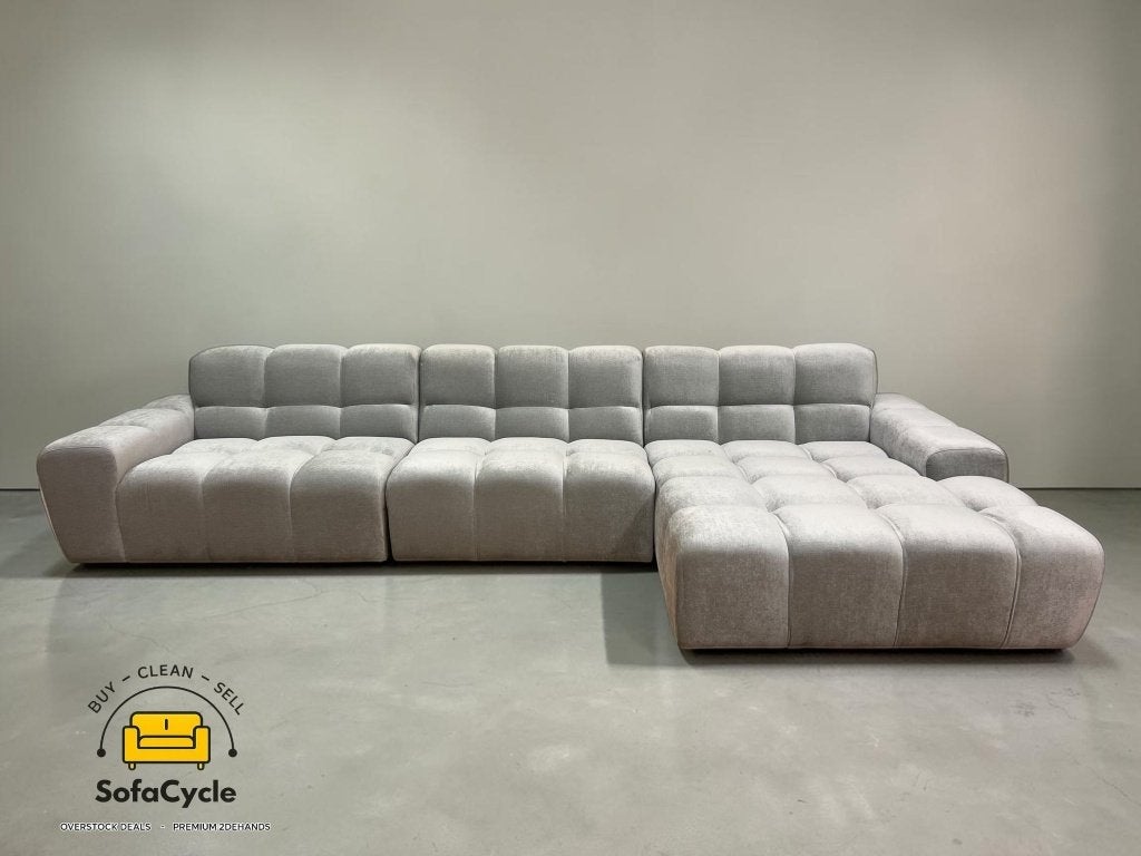 Goossens hoekzetel lichtgrijs XXL 430 cm, lounge – nieuw, Gebruikt, Zonnestraat 223-229, 9600 Ronse, België, Info@sofacycle.be