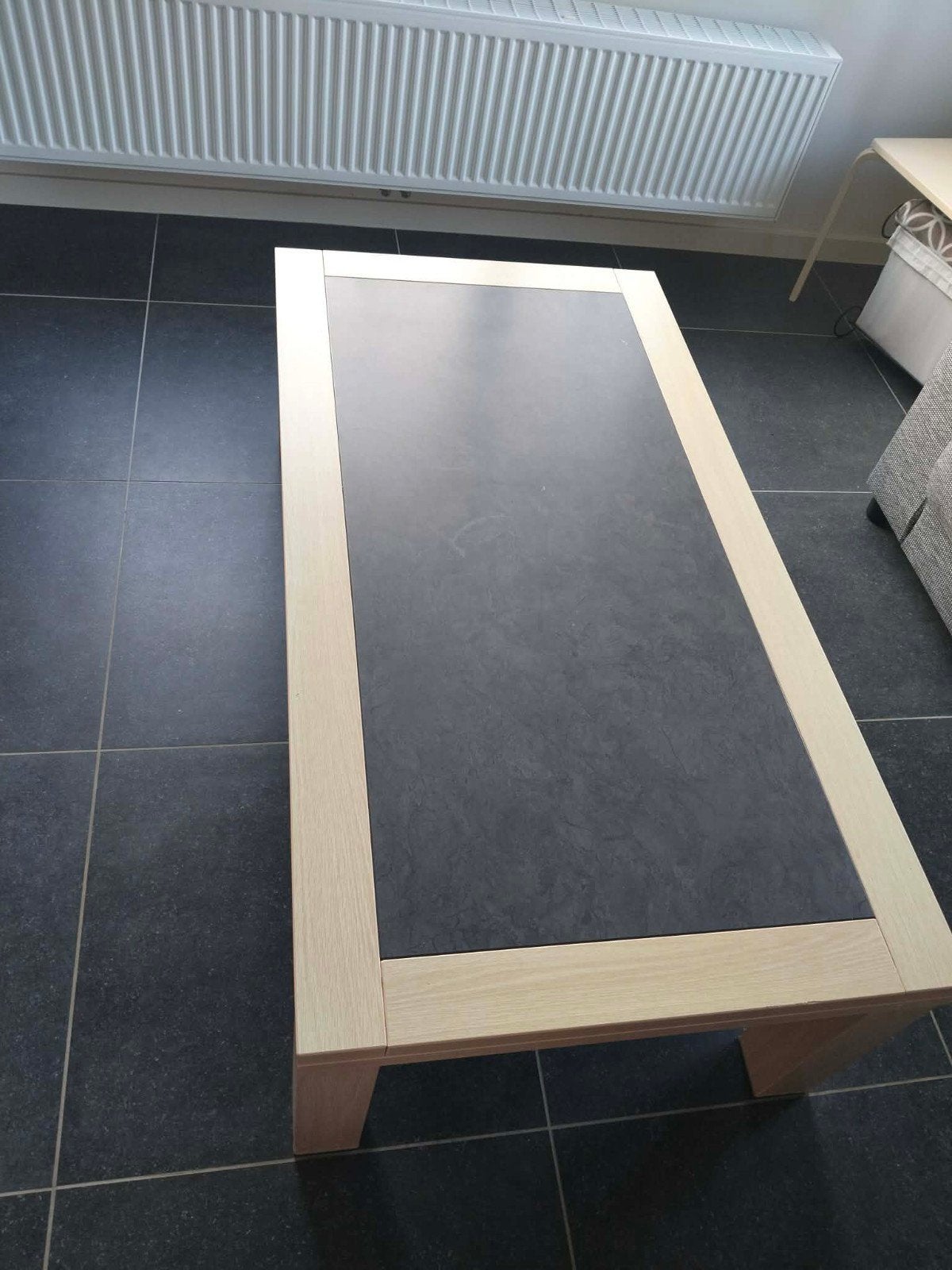 salontafel  met stenen blad, Huis en Inrichting, Ophalen, Gebruikt, 100 tot 150 cm, 50 tot 100 cm