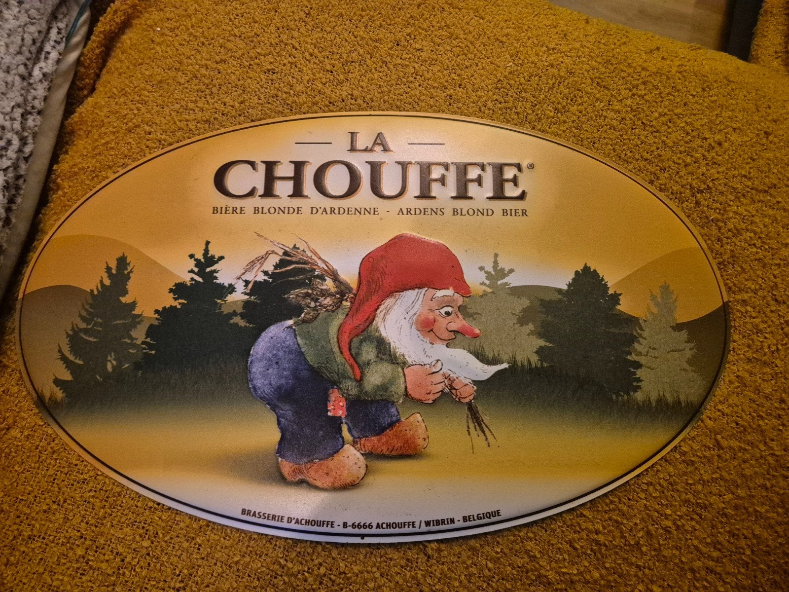metalen plaat la chouffe, Verzenden