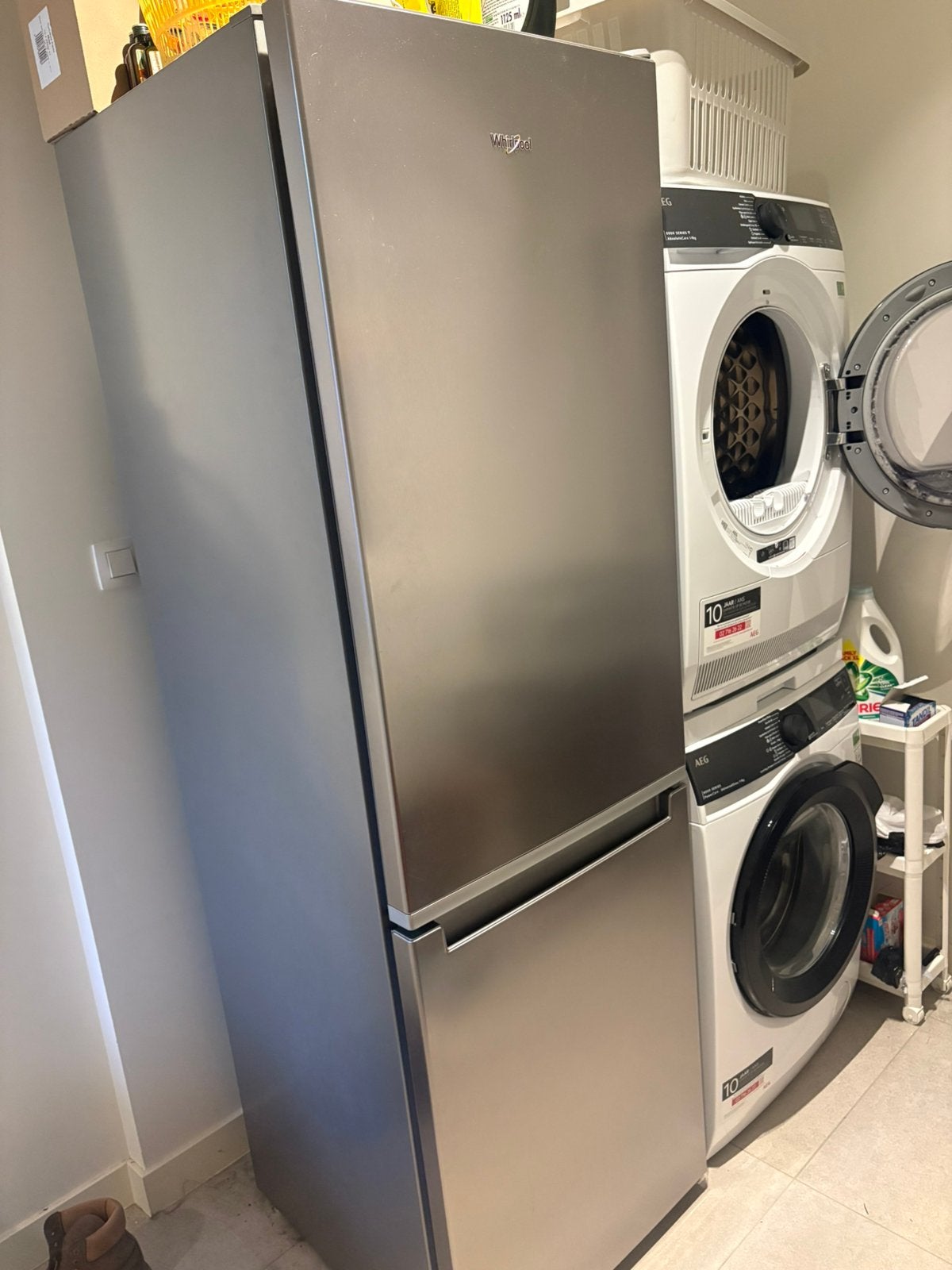 Whirlpool koelkast + diepvries 6th sense, Elektronische apparatuur, Ophalen, Zo goed als nieuw
