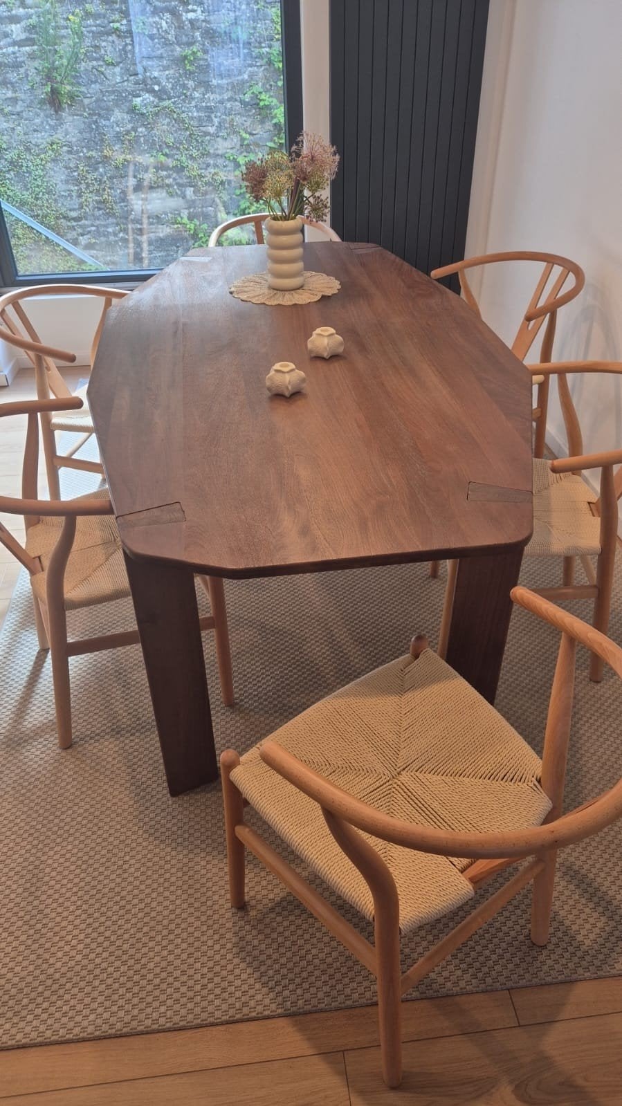 Table à manger octogonale en bois de manguier brossé, Maison & Meubles, Salles à manger complètes, Enlèvement
