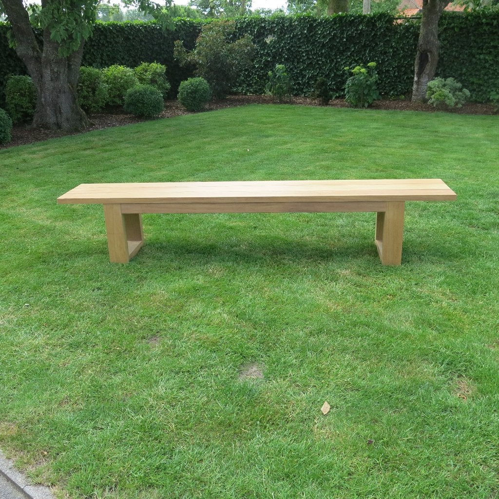 te koop moderne teak bank long life, Tuin en Terras, Ophalen, Nieuw, Teakhout