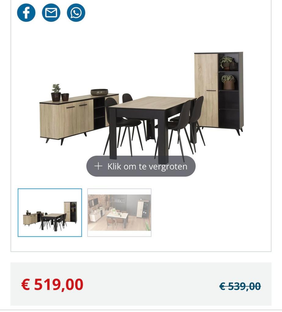 Volledige eetkamerset, Ophalen