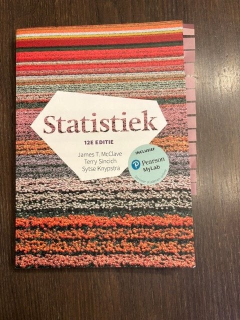 Statistiek 12e editie handelswetenschappen, Boeken, Ophalen, Zo goed als nieuw, Economie en Marketing, Sytse Knypstra; James T. McClave; Terry Sincich