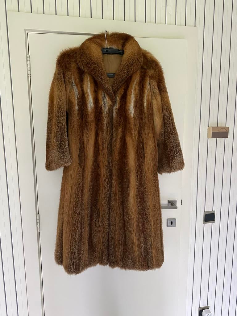 Pelsmantel, Ophalen, Gedragen, Maat 38/40 (M), Bruin
