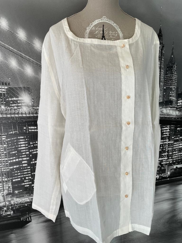 prachtige witte lichte blouse annemie verbeke - 4, Verzenden, Wit, Maat 42/44 (L), Zo goed als nieuw