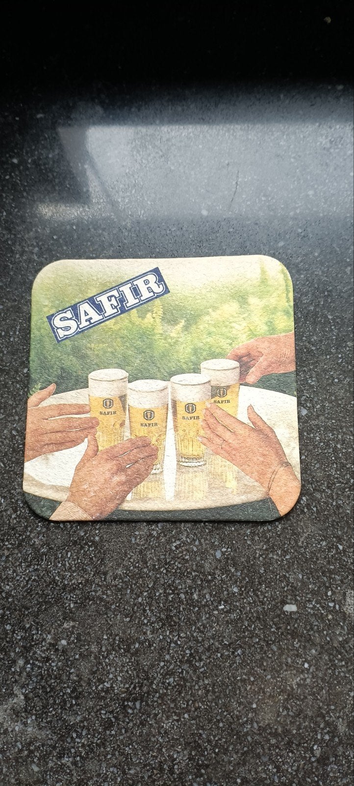 Oud bierviltje safir, Verzamelen, Biermerken, Ophalen of Verzenden