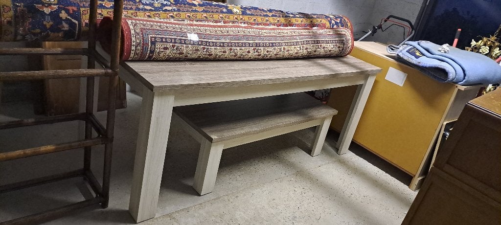 Moderne eettafel met bijpassende salontafel, Huis en Inrichting, Ophalen, 50 tot 100 cm, Zo goed als nieuw, Vijf personen of meer
