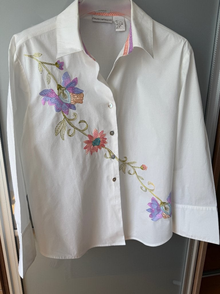Damesblouse met borduursel, Vêtements | Femmes, Blouses & Tuniques, Enlèvement ou Envoi, Comme neuf, Taille 42/44 (L)