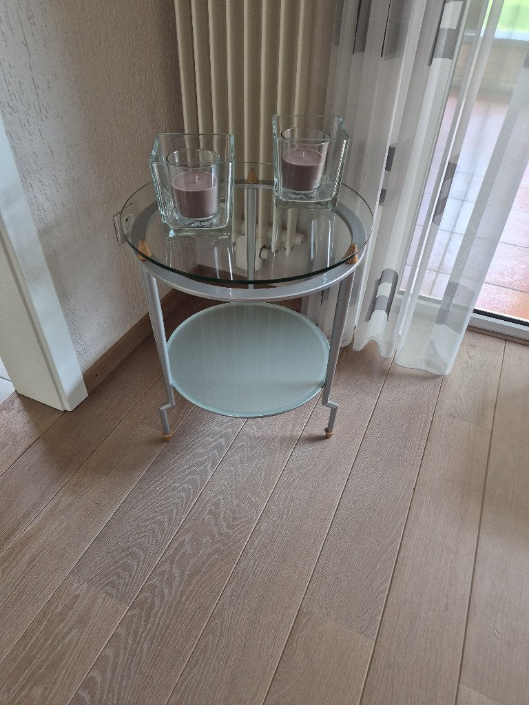 Table ronde en verre, Maison & Meubles, Tables | Tables d'appoint, Rond, Moins de 55 cm, Verre, Enlèvement