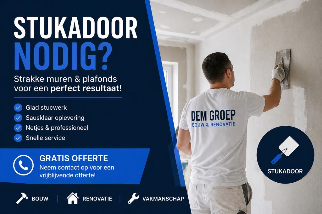Stukadoor nodig? Strak stucwerk & renovatie, Enlèvement, Comme neuf