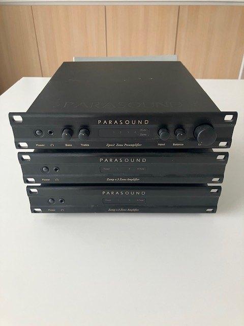 Parasound Zamp v.3 (mkII) en Zpre2 Zone Preamplifier, TV, Hi-fi & Vidéo, Enlèvement, Comme neuf, Stéréo, Autres marques