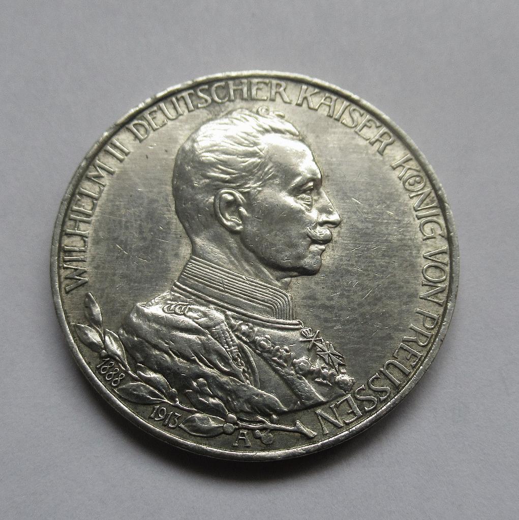 Pruisen 3 mark 1913, Verzenden, Duitsland, Zilver