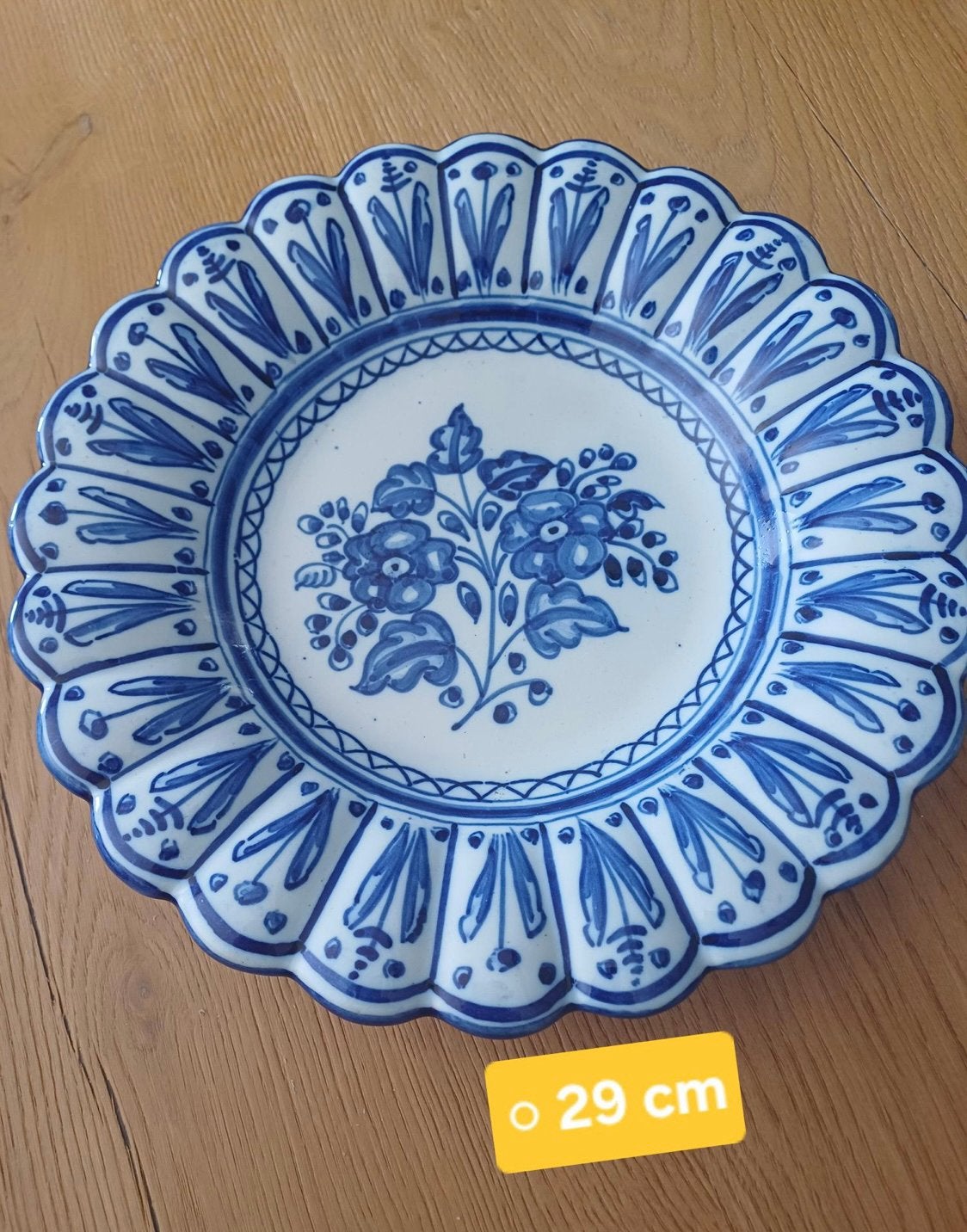 Mooi ,blauw ,vintage bord, Ophalen