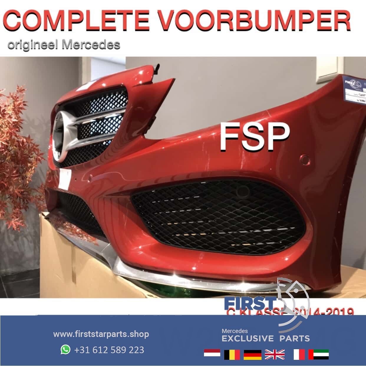 W205 C205 C43 AMG VOORBUMPER COMPLEET Mercedes C Klasse ROOD, Utilisé, -, Avant, -
