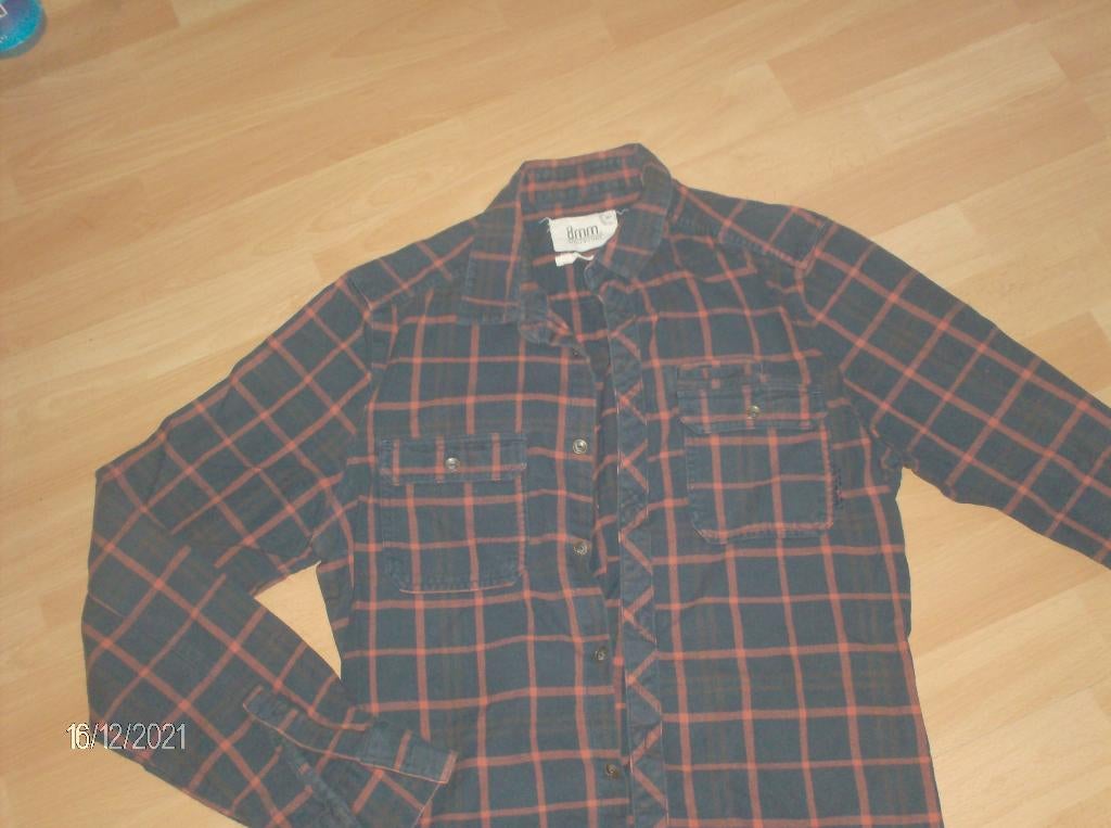 Hemd flanel merk 8mm - maat m, Kleding | Heren, Overhemden, Ophalen of Verzenden, Gedragen, 8mm, Halswijdte 39/40 (M)