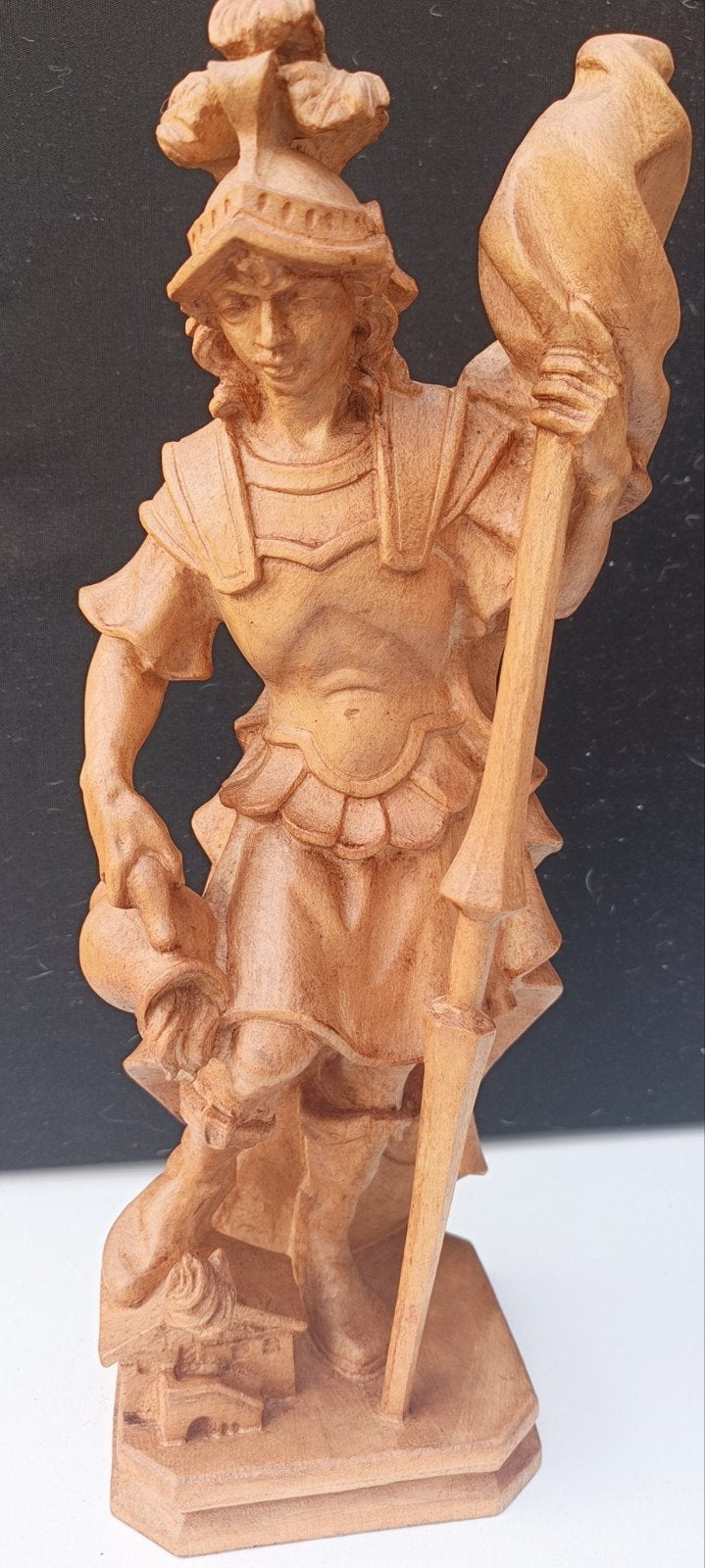 Statue sacrée Saint Florian religion en bois, Antiquités & Art, Enlèvement ou Envoi