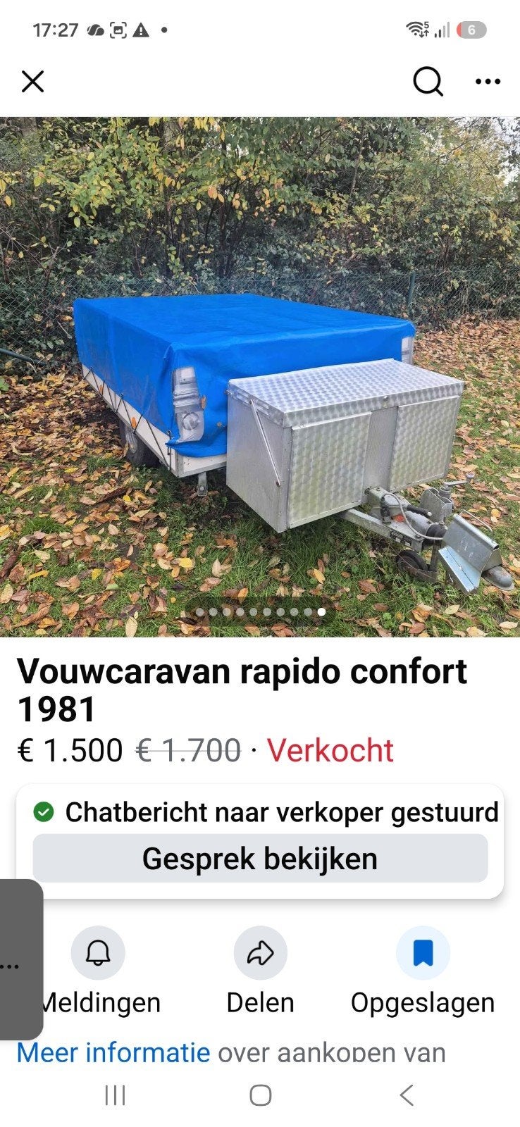 te koop vouwcaravan,met voortent wegens ziekte, Ophalen, Gebruikt, Rechthoekig, Overige typen