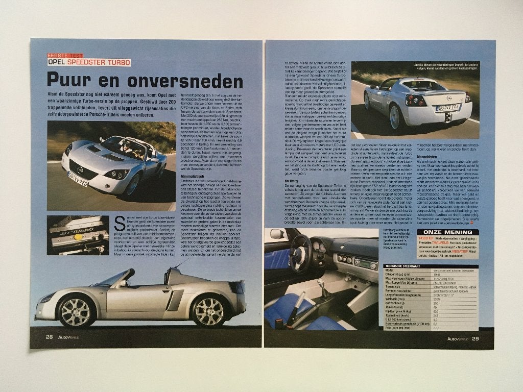 Artikel Opel Speedster turbo, Ophalen of Verzenden, Zo goed als nieuw, Opel