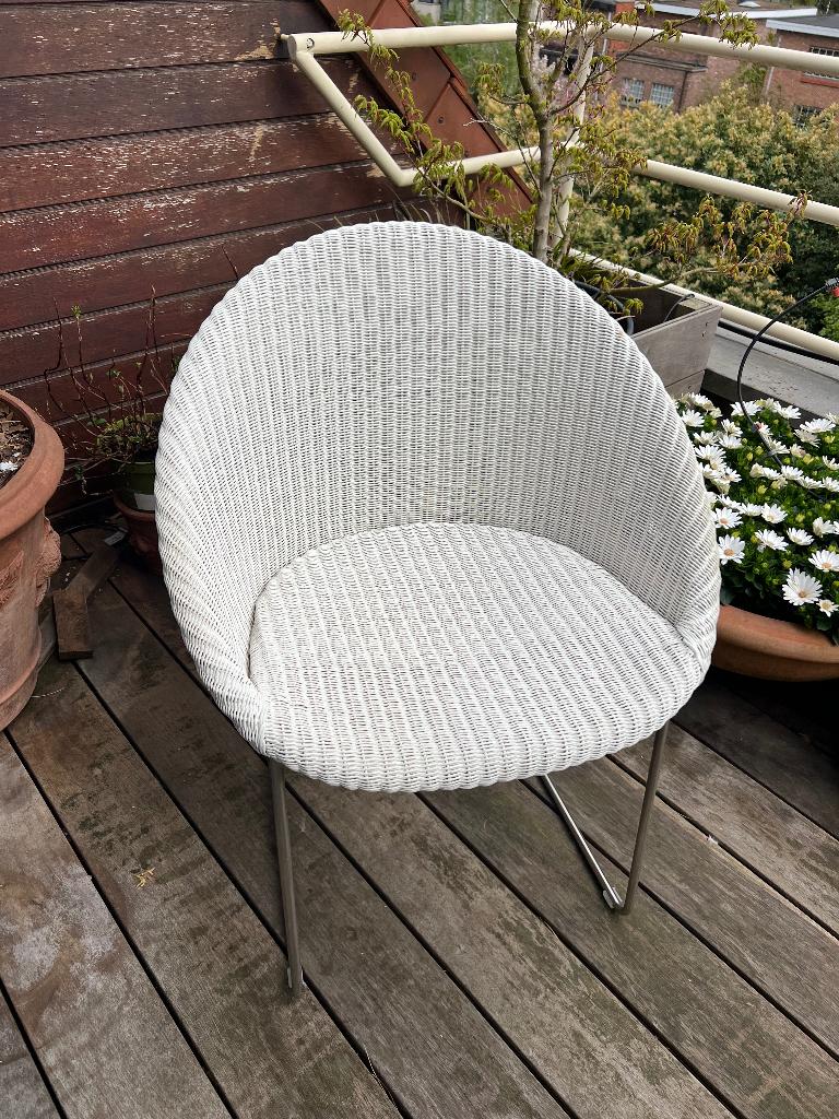 Vincent Sheppart stoel, wit en inox, Jardin & Terrasse, Chaises de jardin, Enlèvement, Comme neuf, Rotin