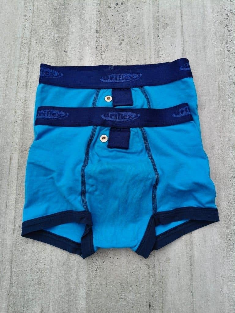 2 blauwe Uriflex plaswekker broekjes boxershorts maat 128, Kinderen en Baby's, Kinderkleding | Maat 128, Nacht- of Onderkleding