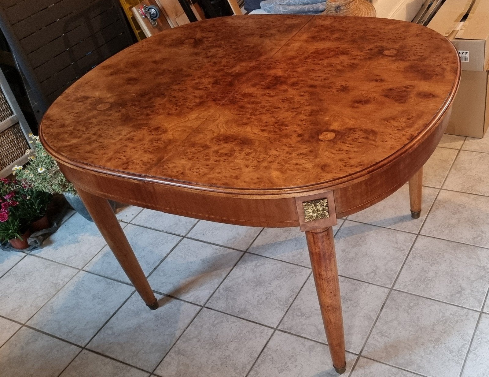 Table ovale de style Louis XVI-Directoire avec rallonges, Antiquités & Art, Enlèvement