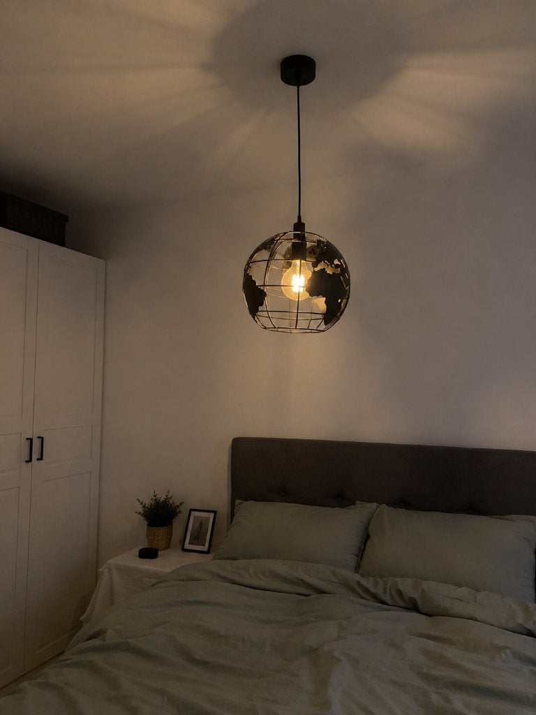 Plafonnier globe noir, Moderne, Enlèvement, 30 cm, Métal