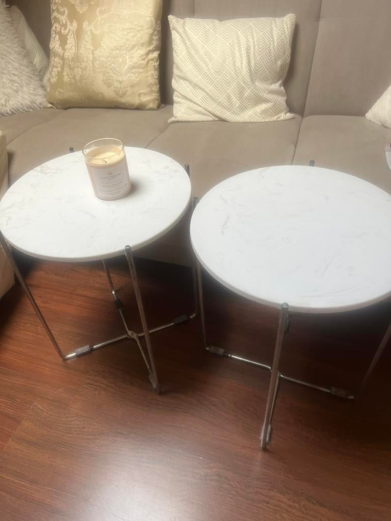 Tables de chevet en marbre véritable, Enlèvement, Comme neuf