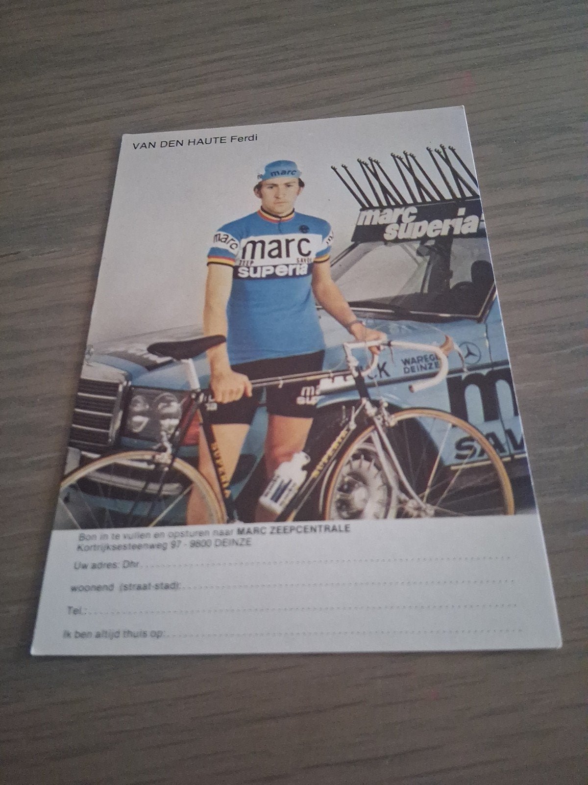 Fotokaart wielrenner Ferdi Van den Haute, Enlèvement ou Envoi, 1960 à 1980, Comme neuf