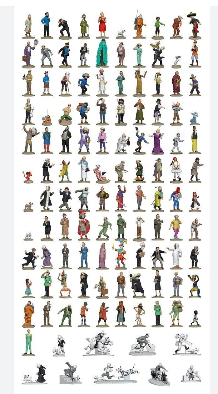 Collection complète 120 figurines tintin, Collections, Enlèvement, Tintin, Comme neuf, Statue ou Figurine