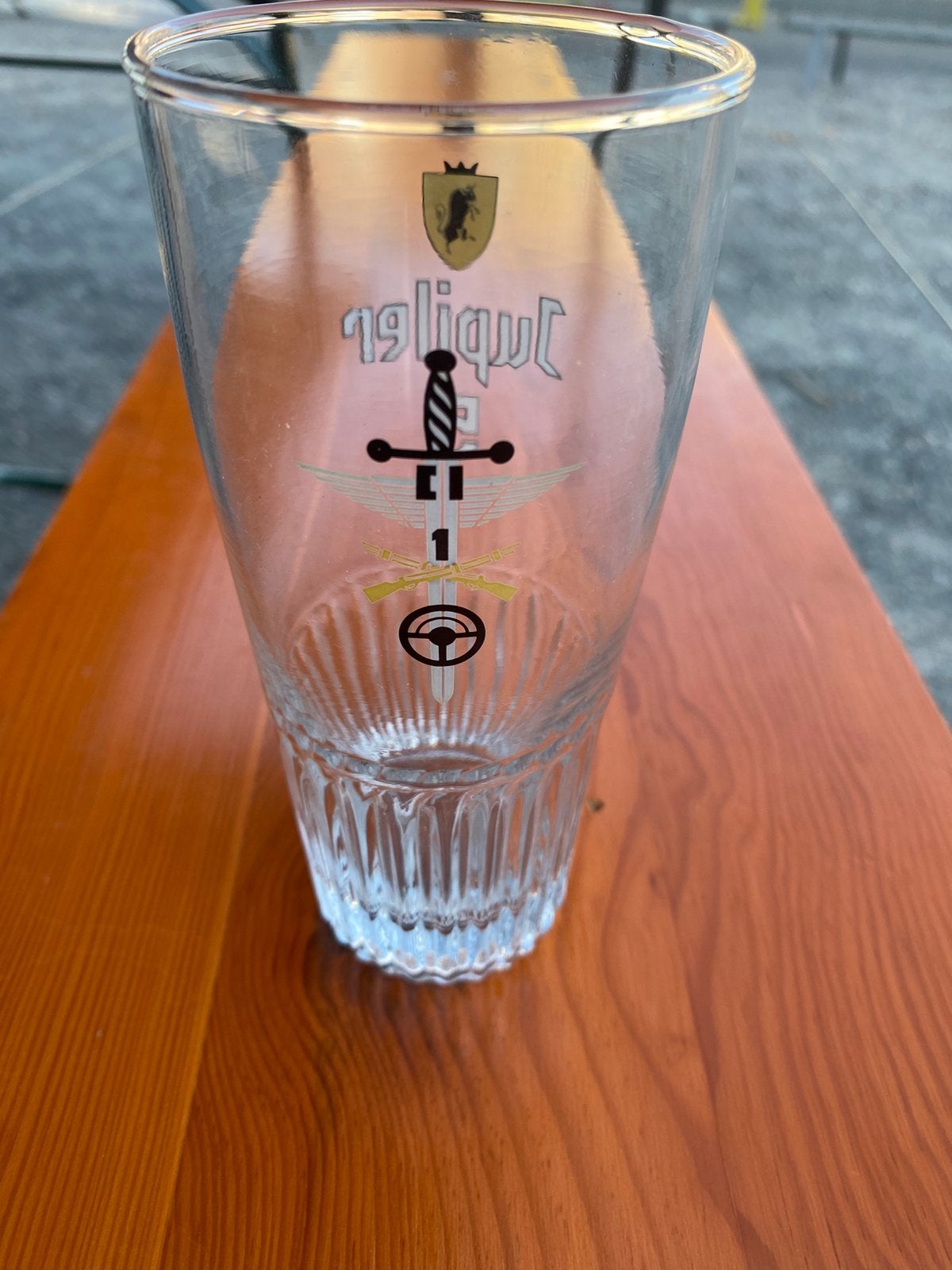 JUPILER 5 glas dubbeldruk kazerne C 1 SAIVE, Verzamelen, Biermerken, Ophalen of Verzenden, Gebruikt, Glas of Glazen, Jupiler