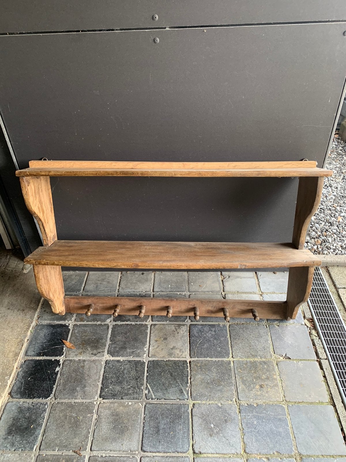 Porte-manteau rustique 7crichets2etages de porte-chapeaux, Enlèvement, Utilisé