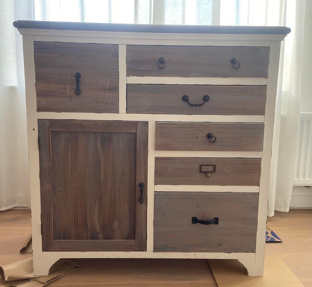 Commode Brocant marron et blanc, Enlèvement, Comme neuf