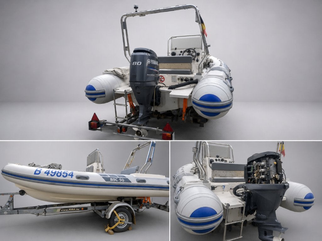 Bateau Semi-rigide BSC50 80cv + Remorque Riba A VOIR !!!, Sports nautiques & Bateaux, Bateaux à moteur & Yachts à moteur, Comme neuf
