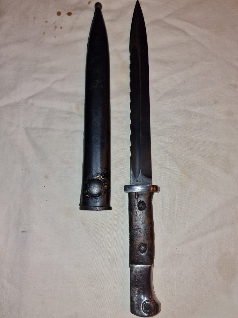Baïonnette allemande K98 Sawback, Collections, Objets militaires | Seconde Guerre mondiale, Enlèvement ou Envoi, Armée de terre