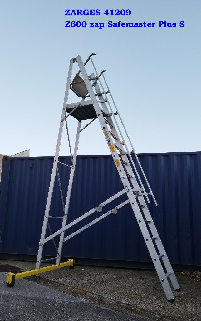 Magazijntrap Zarges Bordestrap 6 en 10 - Mobiele platform, Ophalen of Verzenden, Zo goed als nieuw, Trap